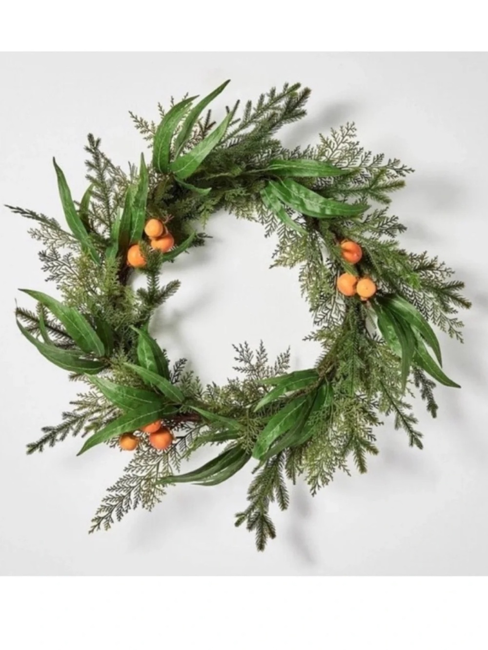 Studio McGee 26” Greenery with Persimmon Botanical Wreath